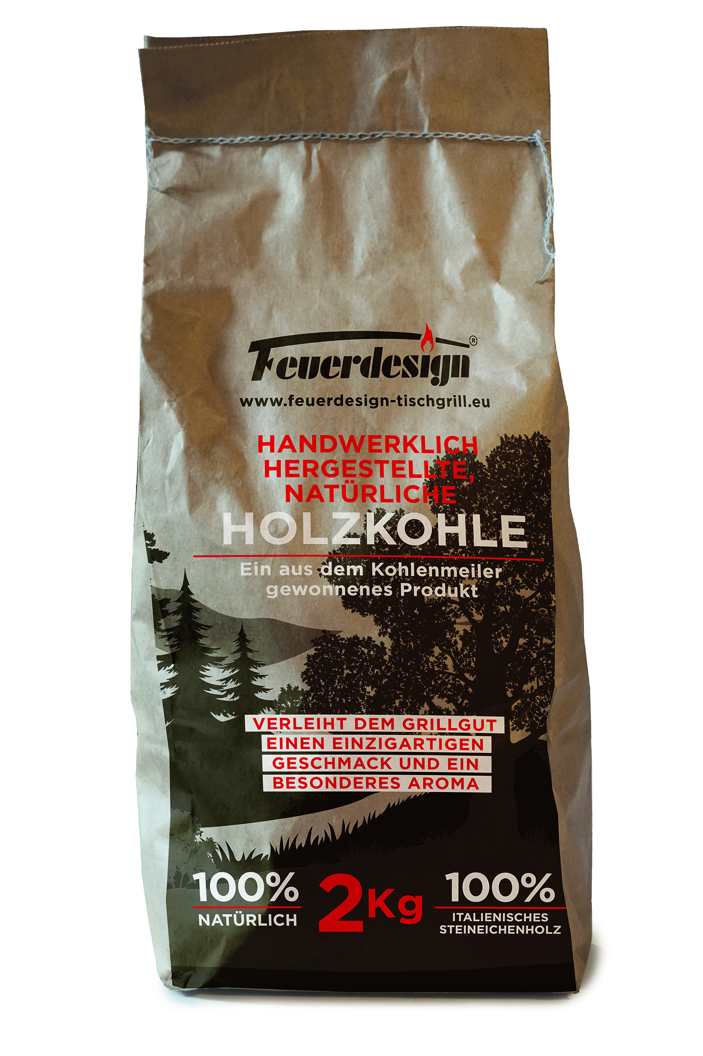 Feuerdesign Leccio- Holzkohle 2 kg